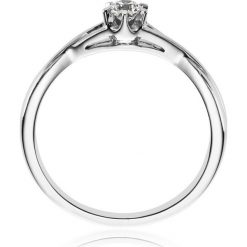 PROMOCJA Białe Złoto Pierścionek - złoto białe 585, Brylant 0,17ct. Żółte pierścionki damskie W.KRUK, z brylantem, złote. W wyprzedaży za 1500,00 zł.