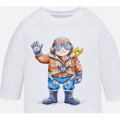 Mayoral - Longsleeve dziecięcy 68-98 cm. Szare t-shirty chłopięce Mayoral, z nadrukiem, z bawełny, z długim rękawem. W wyprzedaży za 34,90 zł.