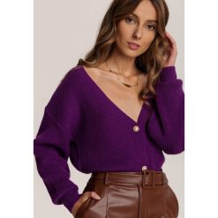 Fioletowy Sweter Eshenesra. Fioletowe swetry damskie Renee, s, bez wzorów, casualowe, bez rękawów, bez kaptura. Za 129,99 zł.