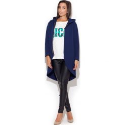 Granatowa Bluza na Zamek z Kapturem. Niebieskie piżamy damskie marki Molly.pl, s, bez wzorów, z dzianiny, eleganckie, bez rękawów, z kapturem. Za 135,90 zł.