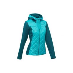 Sweter turystyczny NH500 Hybrid damski. Zielone swetry klasyczne damskie QUECHUA, xs, z materiału. Za 99,99 zł.