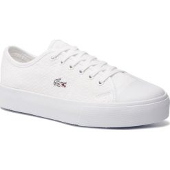 Trampki LACOSTE - Ziane Plus Grand 119 2 Cfa 7-37CFA005421G Wht/Wht. Białe półbuty damskie Lacoste, bez wzorów, z gumy, bez zapięcia. Za 369,99 zł.