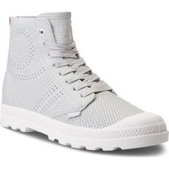 Trapery PALLADIUM - Pampa Mid Lp Perf 95756-073-M Vapor. Szare trapery damskie Palladium, ze skóry, bez obcasa, bez zapięcia. W wyprzedaży za 289,00 zł.