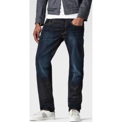 G-Star Raw - Jeansy 3301 Straight. Niebieskie jeansy męskie marki G-Star RAW, z aplikacjami, retro. W wyprzedaży za 269,90 zł.