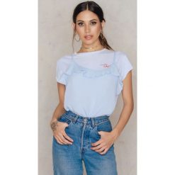 Rut&Circle Top Erica - Blue. Niebieskie topy damskie Rut&Circle, bez wzorów, z wiskozy, z okrągłym kołnierzem. W wyprzedaży za 33,90 zł.