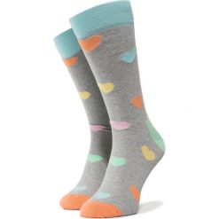 Skarpety Wysokie Męskie HAPPY SOCKS - HEA01-9005 Kolorowy Szary. Szare skarpetki męskie Happy Socks, bez wzorów, z elastanu. Za 39,90 zł.