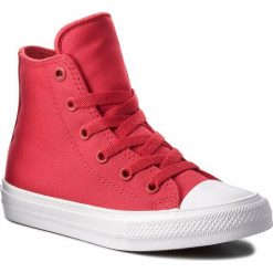 Trampki CONVERSE - Ctas II Hi 350145C Salsa Red/Wh. Czerwone trampki dziewczęce marki Converse, bez wzorów, z gumy, bez zapięcia. W wyprzedaży za 149,00 zł.