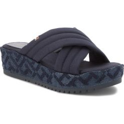 Klapki damskie: Klapki TOMMY HILFIGER - Th Pattern Flatform FW0FW02785 Midnight 403