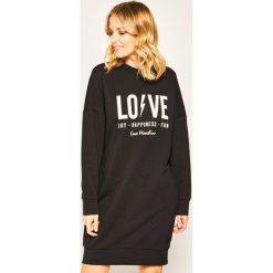 Sukienka dzianinowa LOVE MOSCHINO W5A4804M 4165. Czarne sukienki damskie Love Moschino, m, bez wzorów, z elastanu, bez kołnierzyka, bez rękawów. W wyprzedaży za 839,00 zł.