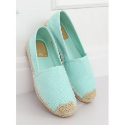 Espadryle miętowe ELISSIA. Zielone espadryle damskie FunKee.pl, bez wzorów, z tkaniny, bez obcasa. Za 83,99 zł.