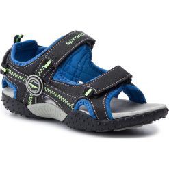 Sandały SPRANDI - CP23-86318 Black/Royal Blue. Czarne sandały chłopięce Sprandi, ze skóry ekologicznej, bez zapięcia. W wyprzedaży za 54,99 zł.