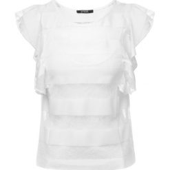 Bluzka Guess Stripe Pattern W92H0K WBKS0. Białe bluzki damskie Guess, xs, z aplikacjami, z poliamidu, bez kołnierzyka, bez rękawów. W wyprzedaży za 189,00 zł.