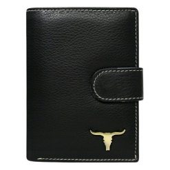 Portfel męski skórzany Buffalo Wild RM-04L-BAW 3. Czarne portfele męskie BUFFALO WILD, bez wzorów, ze skóry. Za 109,90 zł.
