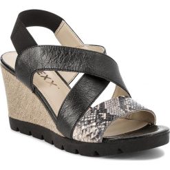 Sandały THE FLEXX - Came Lot B606/39 Roccia/Black. Czarne klapki damskie The Flexx, bez wzorów, ze skóry, bez obcasa, na obcasie. W wyprzedaży za 249,00 zł.