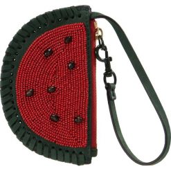 Portfele damskie: Tory Burch WATERMELON COIN POUCH KEY FOB Portfel banyan green/poppy orange