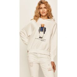Polo Ralph Lauren - Bluza. Białe bluzy damskie Polo Ralph Lauren, s, z nadrukiem, z bawełny, bez rękawów, z kapturem. Za 859,90 zł.