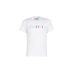 T-shirty z krótkim rękawem Lacoste TH8550. Białe t-shirty męskie Lacoste, s, bez wzorów, bez kołnierzyka, krótkie. Za 289,00 zł.