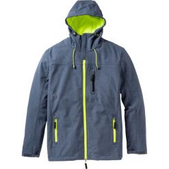 Kurtka softshell z kontrastowymi elementami bonprix niebieski melanż. Niebieskie płaszcze męskie bonprix, m, bez wzorów, z softshellu, bez kaptura. Za 189,99 zł.