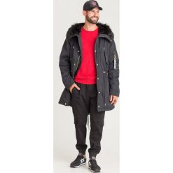 PARKA VERSACE JEANS COUTURE. Czarne płaszcze męskie Versace Jeans Couture, m, z nadrukiem, z jeansu, z kapturem. Za 2789,00 zł.
