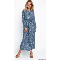 Sukienka maxi F 691. Sukienki damskie Pakamera, na lato, bez wzorów, bez kołnierzyka, z długim rękawem, długie, maxi. Za 149,00 zł.