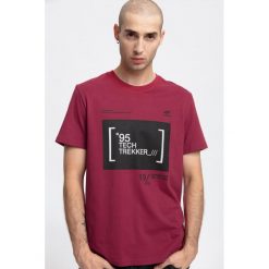 T-shirt męski TSM264 - ciemna czerwień. Czerwone t-shirty męskie marki 4f, m. W wyprzedaży za 29,99 zł.