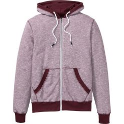 Bluza rozpinana z kapturem melanżowa bonprix czerwony klonowy melanż. Czerwone bluzy męskie bonprix, s, bez wzorów, z bawełny, z kapturem, bez rękawów, z kapturem. Za 59,99 zł.