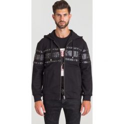 CZARNA BLUZA JUST CAVALLI ROZPINANA. Czarne bluzy męskie xl, z aplikacjami, z kapturem. Za 884,50 zł.