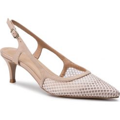 Sandały KAZAR - Marigold 37974-26-B3 Beige. Brązowe klapki damskie Kazar, w paski, ze skóry, na wysokim obcasie. W wyprzedaży za 329,00 zł.