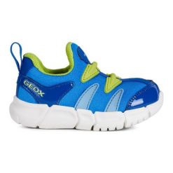 Geox Tenisówki Chłopięce Flexyper 20 Niebieskie. Niebieskie buty chłopięce sportowe Geox, bez wzorów, z materiału, eleganckie, na sznurówki. W wyprzedaży za 155,00 zł.