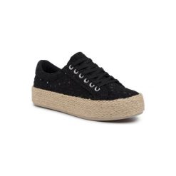 DeeZee WS19130-2. Czarne espadryle damskie DeeZee, bez wzorów, z materiału, bez obcasa. Za 79,99 zł.