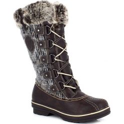 Buty zimowe damskie: Kozaki "Nina" w kolorze brązowym