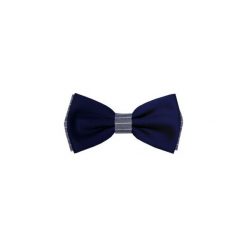 Granatowa mucha z szarymi paskami A165 B15. Szare muszki męskie Modini Moda Męska, na co dzień, w paski, z tkaniny, eleganckie. Za 44,10 zł.