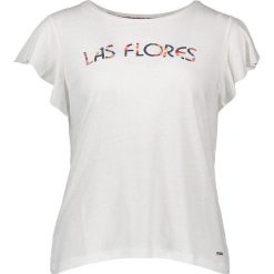 Koszulka " Las Flores" w kolorze białym. Białe koszulki damskie Tom Tailor, xs, bez wzorów, z okrągłym kołnierzem, bez rękawów. W wyprzedaży za 45,95 zł.