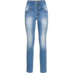 Dżinsy SKINNY z wysoką talią bonprix niebieski bleached. Niebieskie spodnie z wysokim stanem bonprix, z jeansu. Za 139,99 zł.