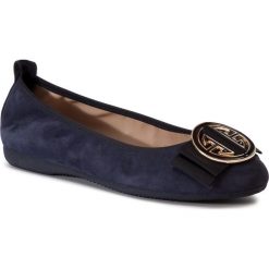 Baleriny LA BALLERINA - 20010-188C Camoscio Blu. Niebieskie baleriny damskie La Ballerina, bez wzorów, ze skóry, bez obcasa, bez zapięcia. Za 379,00 zł.