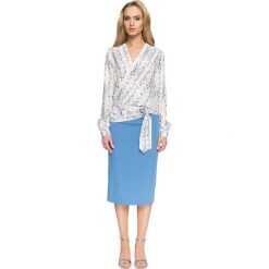 Kopertowa Bluzka z Wiązaniem. Brązowe bluzki damskie marki Molly.pl, s, ze skóry, eleganckie, z kopertowym dekoltem. Za 118,90 zł.