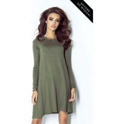 SUKIENKA AMELYA BASIC. Sukienki damskie ivon, do pracy, s, bez wzorów, z dzianiny, biznesowe, z okrągłym kołnierzem, z długim rękawem, długie, maxi, oversize. Za 99,00 zł.