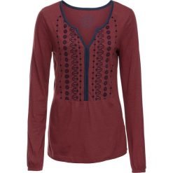 Tunika shirtowa z nadrukiem, długi rękaw bonprix czerwony kasztanowy. Czerwone bez kategorii marki bonprix, z nadrukiem, z długim rękawem. Za 44,99 zł.