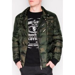KURTKA MĘSKA PRZEJŚCIOWA PIKOWANA C373 - ZIELONY/MORO. Zielone kurtki męskie Ombre Clothing, s, moro, z poliesteru, bez kaptura. Za 79,00 zł.