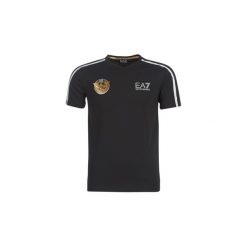 T-shirty z krótkim rękawem Emporio Armani EA7 TRAIN SOC ARCHIVE. Czarne t-shirty męskie Emporio Armani EA7, s, bez wzorów, bez kołnierzyka, krótkie. Za 295,20 zł.