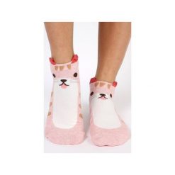Skarpetki z kotem z uszami. Różowe skarpetki damskie marki Candysox.pl, z tkaniny. Za 30,00 zł.