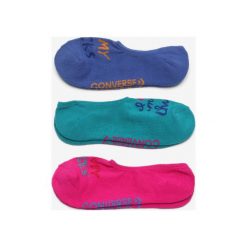 Converse 3-pack Skarpetki Niebieski Różowy. Różowe skarpetki damskie Converse, bez wzorów, z elastanu. Za 42,95 zł.