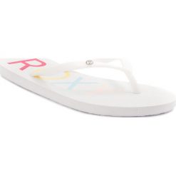 Japonki ROXY - ARJL100681 Wht. Białe klapki damskie marki Roxy, bez wzorów, z tworzywa sztucznego, bez obcasa. Za 65,00 zł.