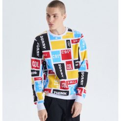 Kolorowa bluza - Biały. Białe bluzy męskie marki Cropp, s, w kolorowe wzory. Za 89,99 zł.