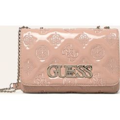 Guess Jeans - Torebka. Czarne listonoszki damskie Guess Jeans, z aplikacjami, z bawełny, na ramię, małe, z aplikacjami. W wyprzedaży za 359,90 zł.