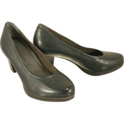 TAMARIS 22422-25 navy, czółenka damskie na słupku. Niebieskie czółenka damskie Tamaris, bez wzorów, ze skóry, bez obcasa, na obcasie. W wyprzedaży za 160,90 zł.