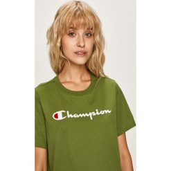 Champion - T-shirt. Szare bluzki damskie Champion, s, z nadrukiem, z bawełny, z okrągłym kołnierzem. W wyprzedaży za 119,90 zł.