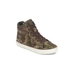 Buty Dziecko Geox KIWI GIRL. Zielone trampki dziewczęce Geox, bez wzorów, bez zapięcia. Za 255,20 zł.