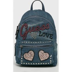 Guess Jeans - Plecak. Szare plecaki damskie marki Guess Jeans, z aplikacjami, z bawełny. W wyprzedaży za 439,90 zł.