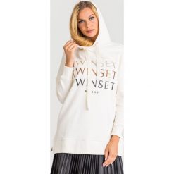 BLUZA TWINSET. Białe bluzy damskie Twinset, m, z nadrukiem, z bawełny, bez rękawów, bez kaptura. Za 609,00 zł.
